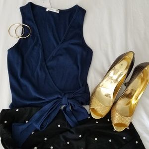 Soprano Navy Blue Crop Top